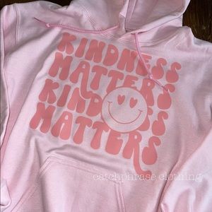 Kindness matters smiley hoodie size S